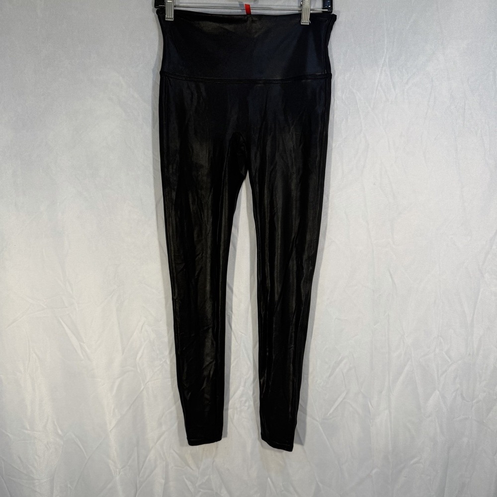 spanx black‎ faux leather leggings Size Large Athleisure Casual